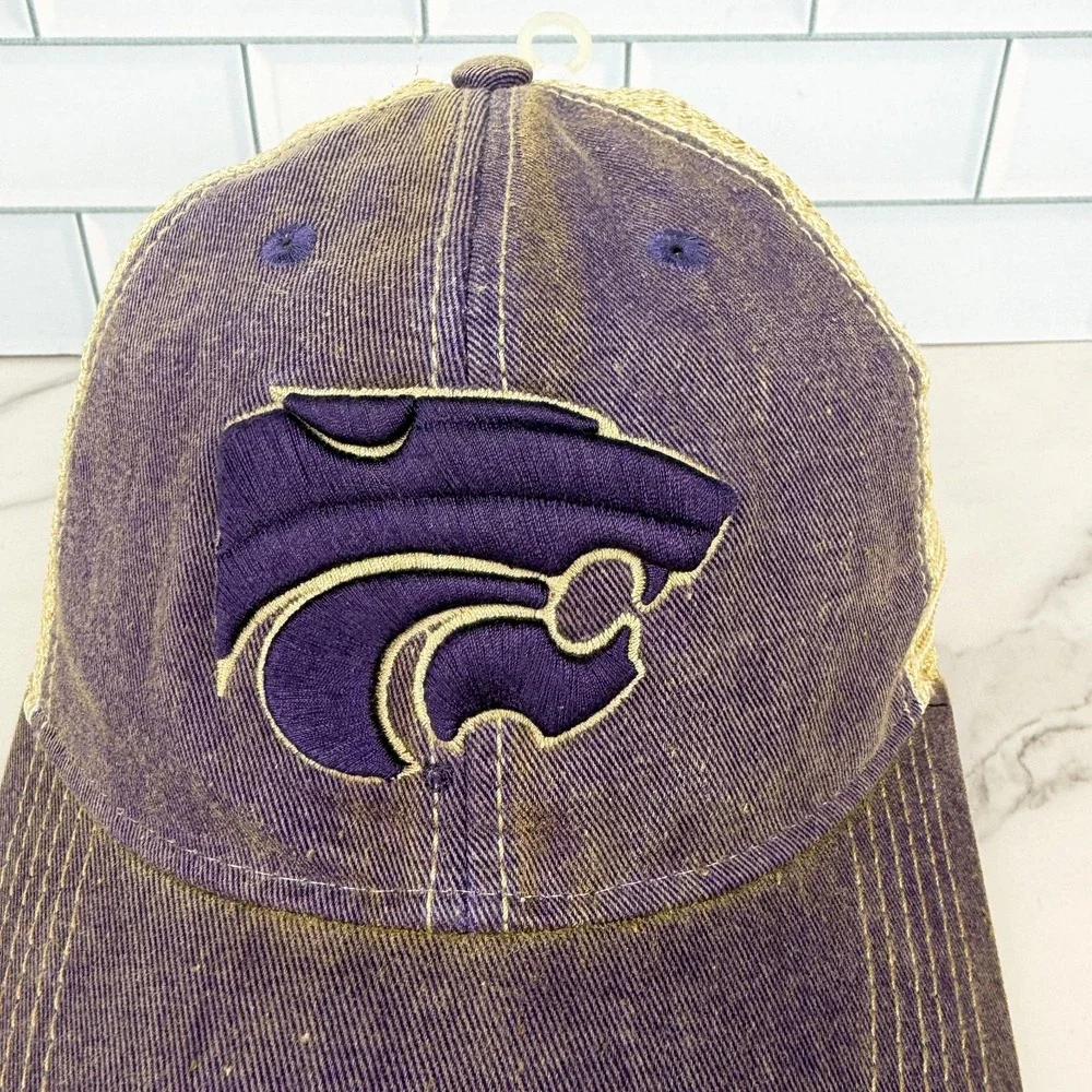 Kansas State Wildcats Hat Cap Snap Back Mens One Size Purple Tan NCAA Football